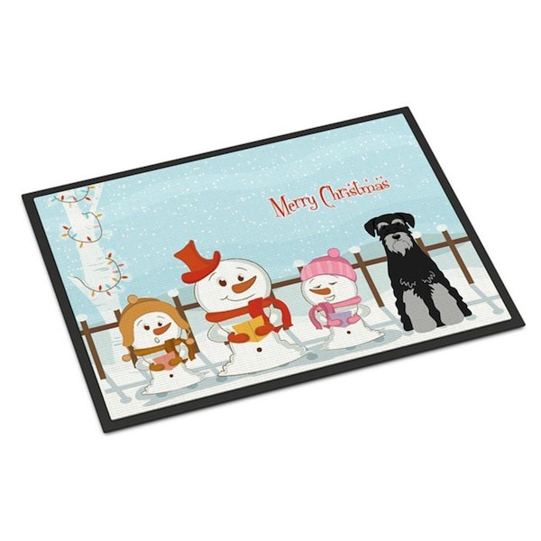 Carolines Treasures Merry Christmas Carolers Standard Schnauzer Black Grey Indoor or Outdoor Mat, 18 x 0.25 x 27 in. BB2365MAT - main